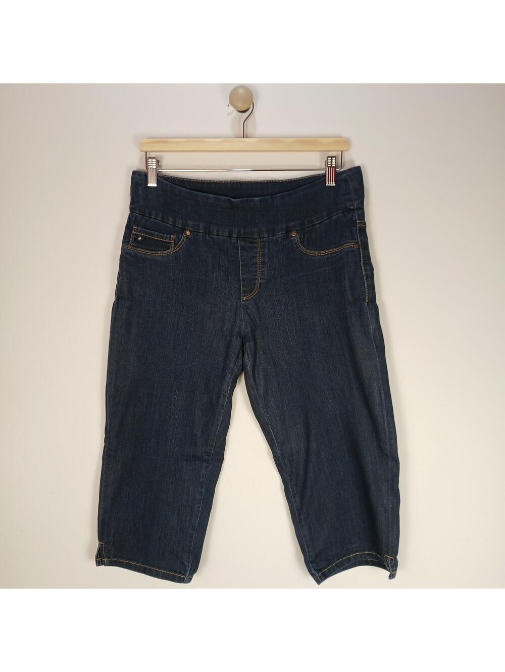 Liette Pull On Denim Capri Womens Size 11 Stretch Dark Wash Jeans